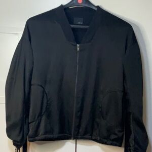GREYLIN Reversible Black Satin Bomber Jacket